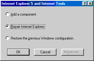 Internet Explorer dialog
