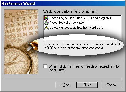 Windows 98's Maintenance Wizard