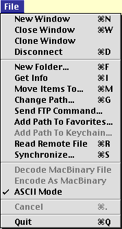 ASCII mode in FTP